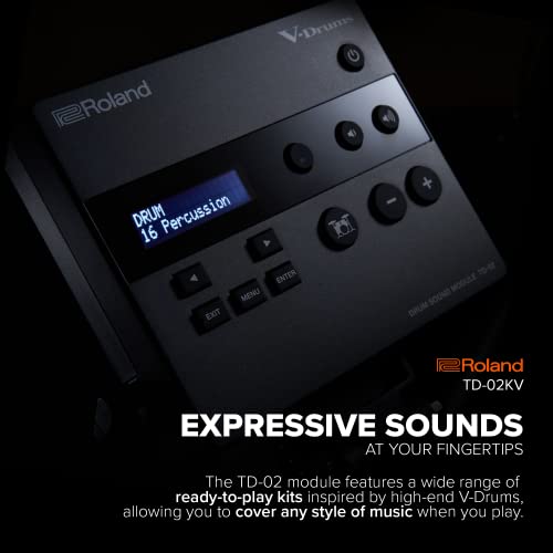 Roland TD-02KV V-Drums | Electronic Drum Kit with Expressive Playability, Noise-Reducing Features, Mesh-Head Snare, Wide Acoustic-Style Playing