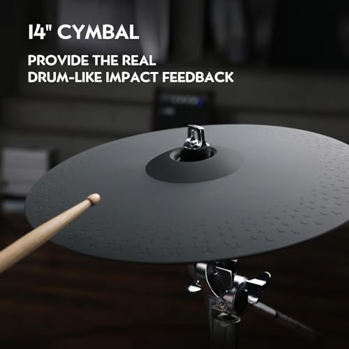 HAMPBACK ACE-970 Electric Drum Set with Double Layers Mesh Heads, Choke Cymbal, Independent Hi-hat Stand, Restore Authentic Drum Sound & Percussive