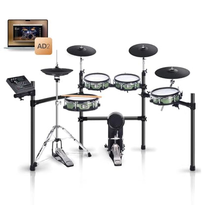 HAMPBACK ACE-530 Electric Drum Set with Double Layers Mesh Heads, Choke Cymbal, Independent Hi-hat Stand, Restore Authentic Drum Sound & Percussive