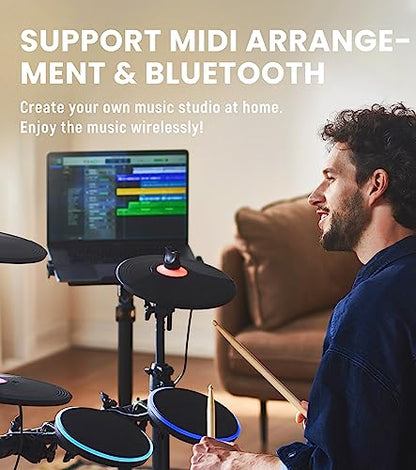 The ONE Polaris Drums, Electric Drum Set with USB MIDI and Bluetooth Audio & USB MIDI Connectivity, Electronic Drum Set with Quiet Mesh Pads, 600+