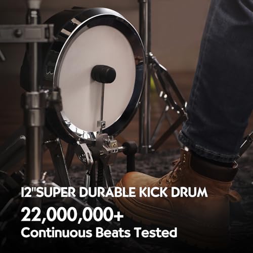 HAMPBACK ACE-970 Electric Drum Set with Double Layers Mesh Heads, Choke Cymbal, Independent Hi-hat Stand, Restore Authentic Drum Sound & Percussive
