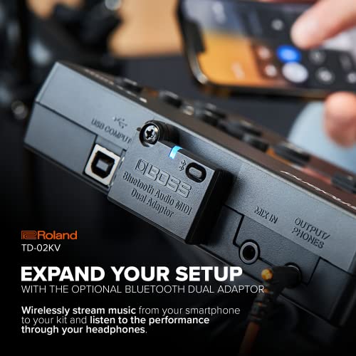 Roland TD-02KV V-Drums | Electronic Drum Kit with Expressive Playability, Noise-Reducing Features, Mesh-Head Snare, Wide Acoustic-Style Playing