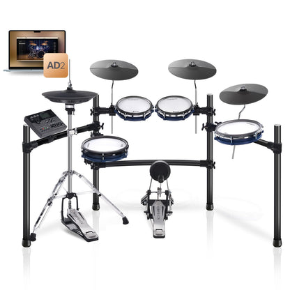 HAMPBACK ACE-360 Electric Drum Set with 8'' Drum Pads, 3x12" Cymbals with Choke, 12" Independent Hi-hat, 5" Bass Drum, 52+ Drum Kits and 918 Sounds