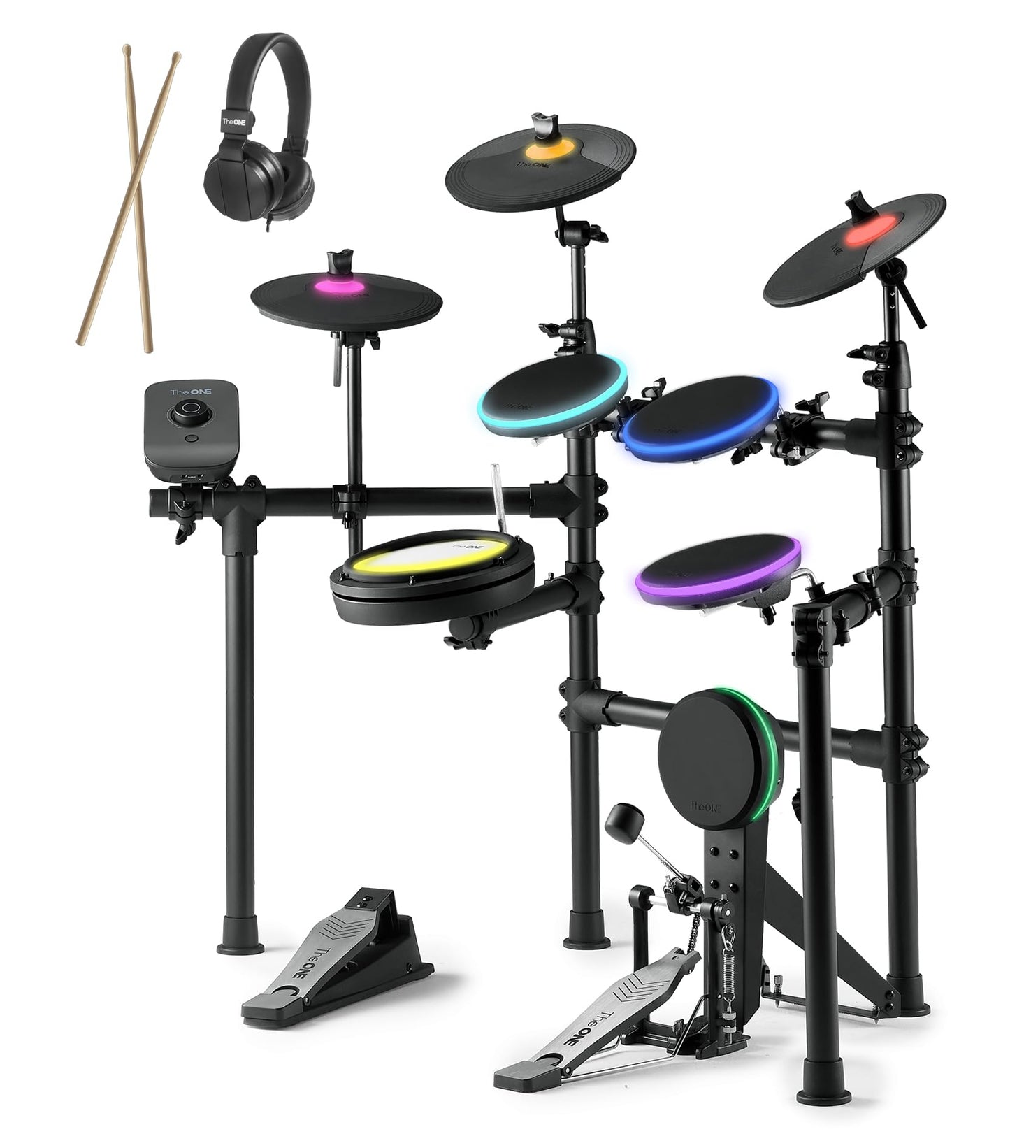 The ONE Polaris Drums, Electric Drum Set with USB MIDI and Bluetooth Audio & USB MIDI Connectivity, Electronic Drum Set with Quiet Mesh Pads, 600+